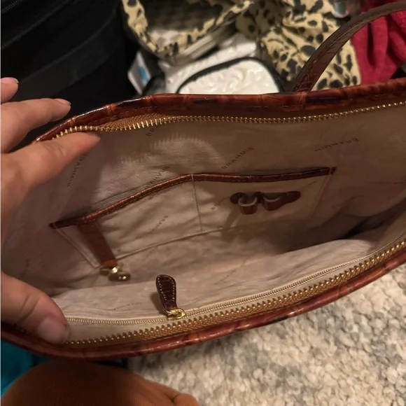 Melbourne Collection Katie Leather Crocodile-Embossed Crossbody Bag by Brahmin - Picture 3 of 3